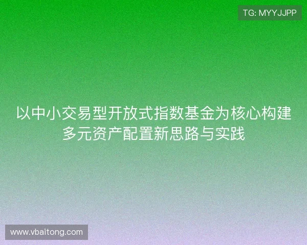 以中小交易型开放式指数基金为核心构建多元资产配置新思路与实践 以中小交易型开放式指数基金为核心构建多元资产配置新思路与实践